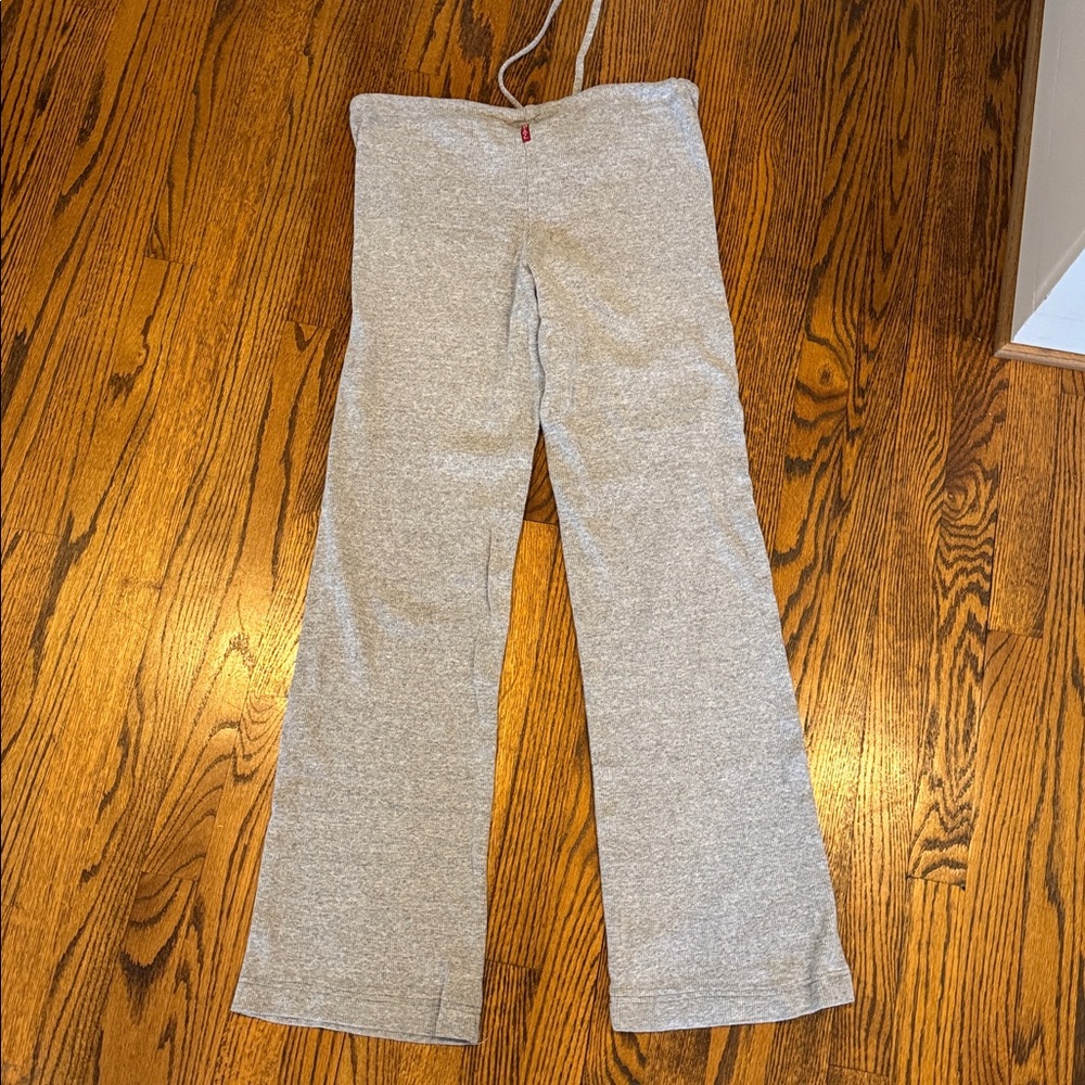 Vintage Hard Tail Heather Gray Ribbed Drawstring Pants - Picture 4 of 4